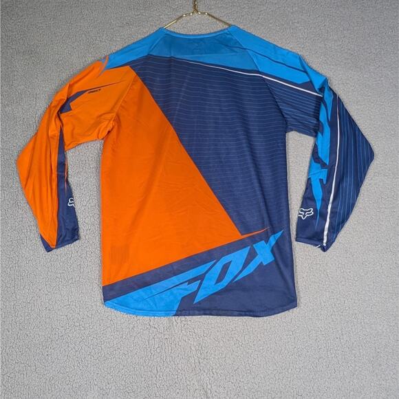 Fox Racing Motocross Jerey Mens Large Orange Blue Long Sleeve Racing - Picture 4 of 6